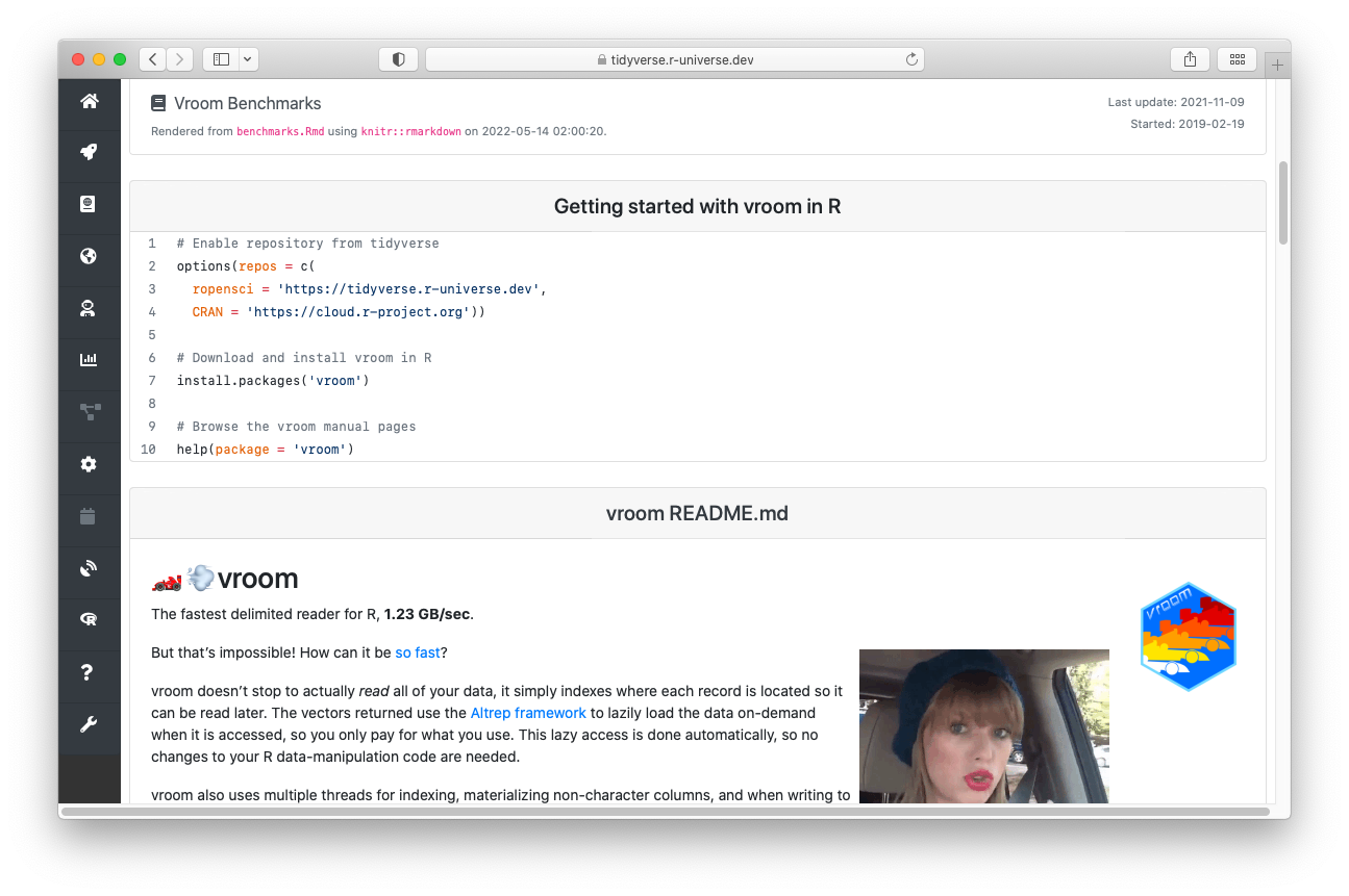 Installation instructions on a package individual page, ready to be copy-pasted.