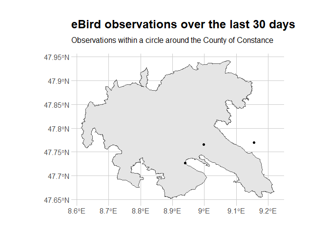 map of raw observations within a\ncircle
